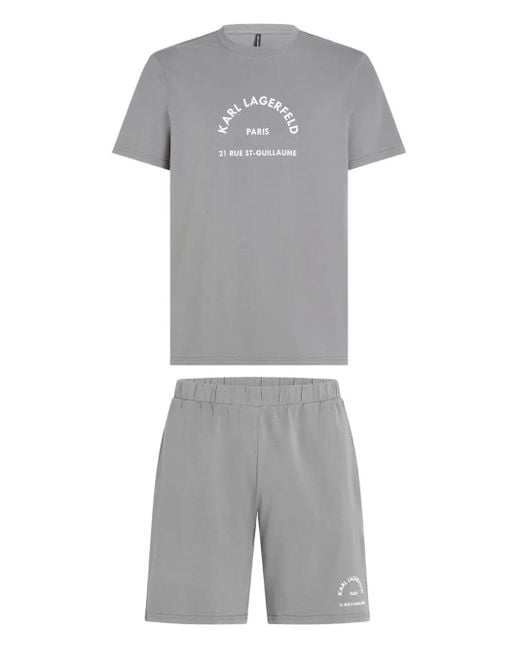 KARL LAGERFELD Men's Gray Logo-Print Pajamas