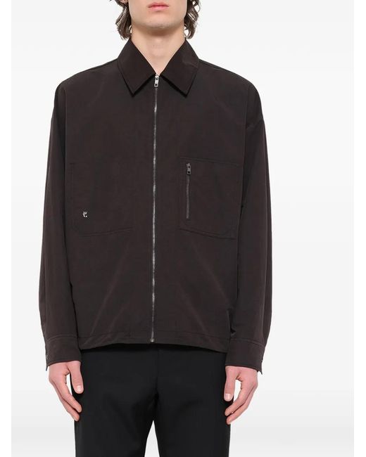 Wooyoungmi Black Zip-Up Chest-Pocket Shirt for men
