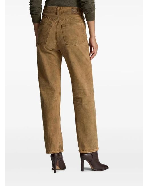 RRL Brown High Boy Jeans