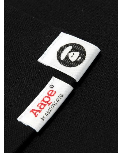 Aape By A Bathing Ape Black Graphic-Print T-Shirt