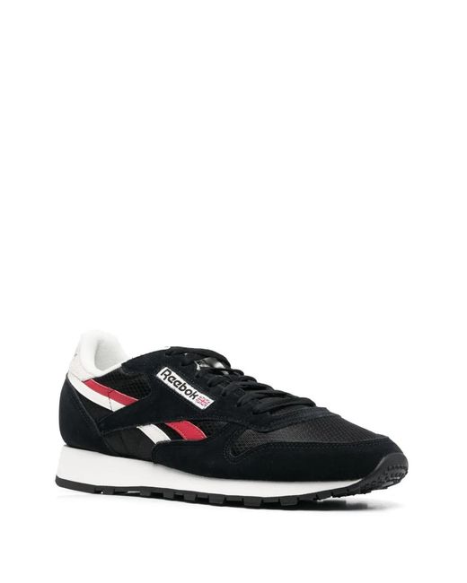 Reebok Black Logo-Patch Low-Top Sneakers for men