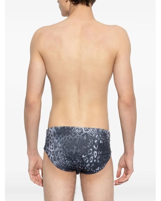 DIESEL Blue Printed Swim Trunks for men