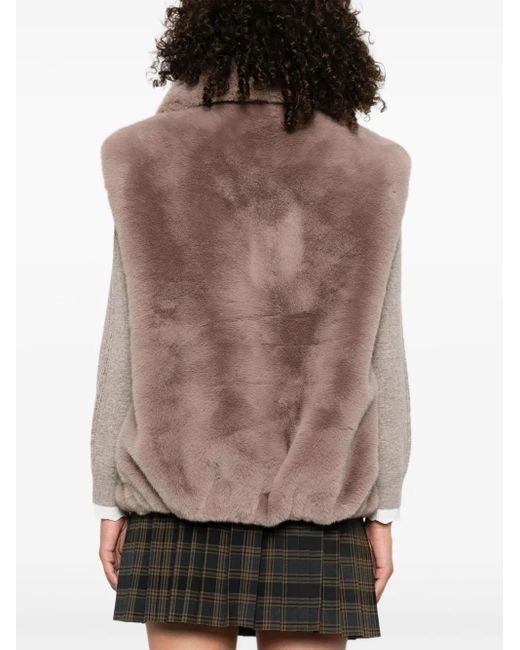 Pinko エコファーベスト Brown
