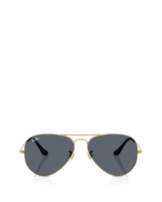 Ray-Ban Gray Large Aviator Sunglasses