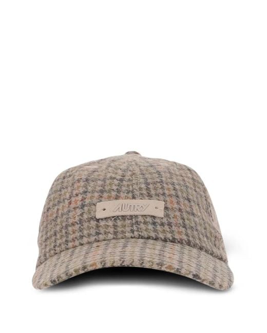 Autry Gray Houndstooth-Pattern Baseball Cap for men