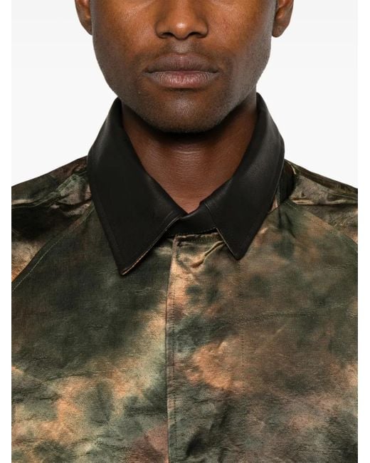 sunflower Green Raglan Splash Print Coat for men