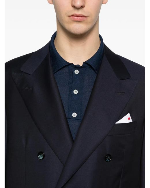 Kiton Blue Double-Breasted Suit for men
