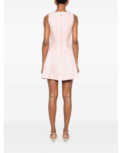 Aje. Pink Medea Pintucked Sleeveless Dress