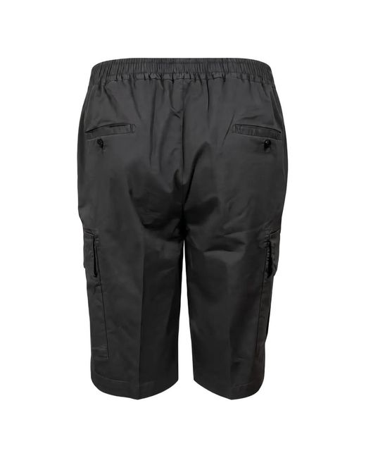 Devore Black Pleated Cargo Shorts for men