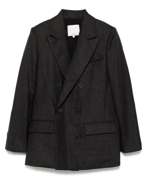 Tibi Black Check Dennis Cutout Blazer
