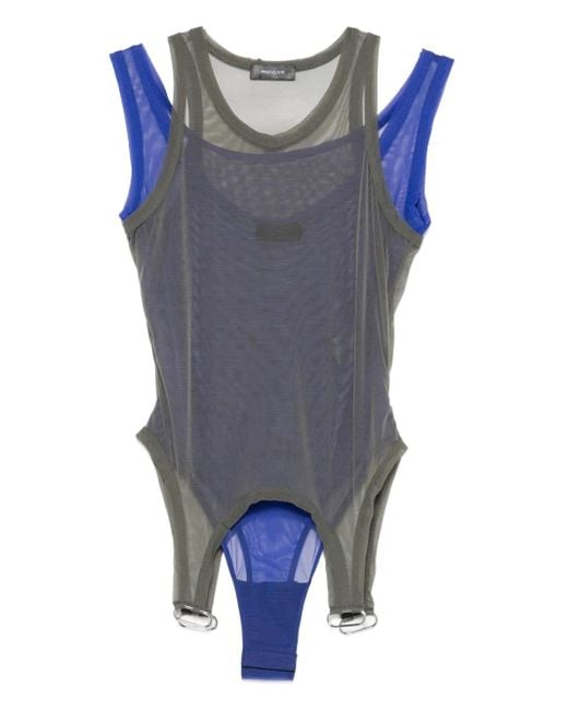 Body À Design Superposé Mugler en coloris Blue