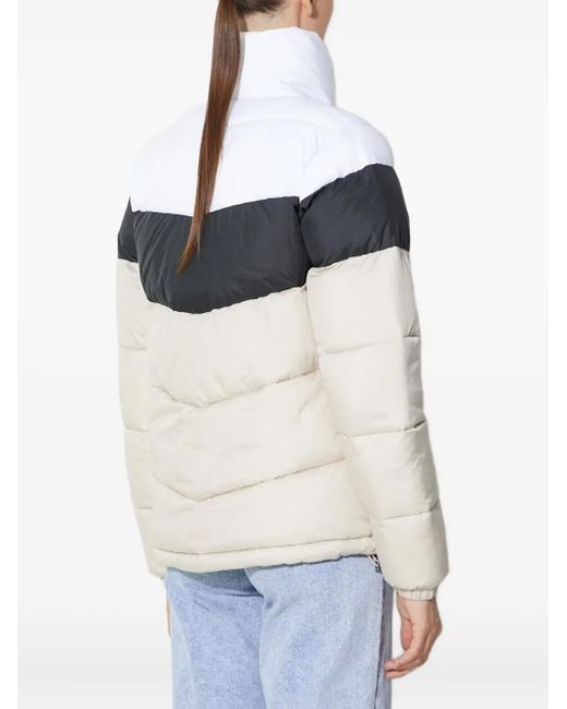 Columbia White Colour-Block Puffer Jacket