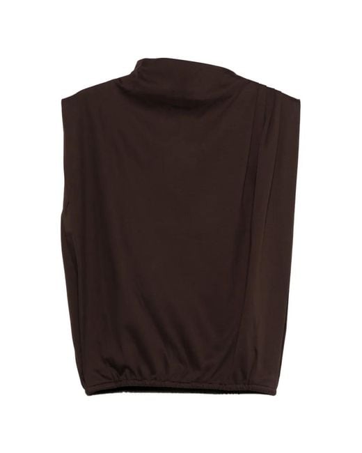 Soeur Brown Pleated Trim Top