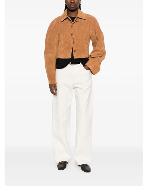 Rohe Natural Cropped Suede Jacket