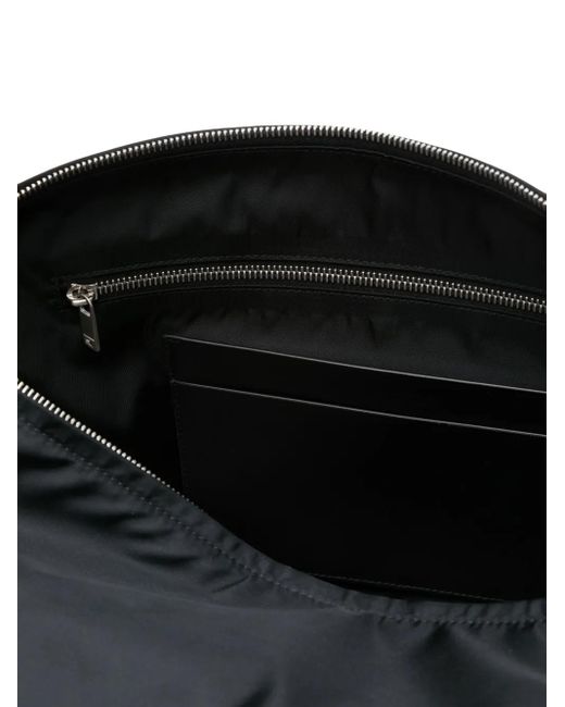 Jil Sander Black Logo-Patch Circular Duffle Bag for men