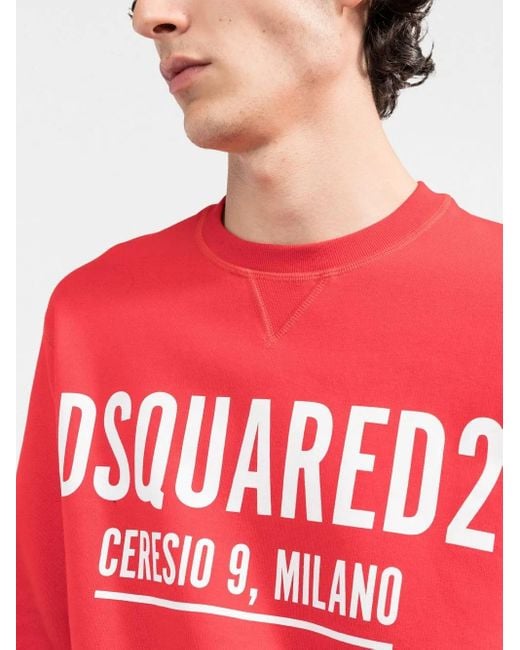Sudadera Con Logo Estampado DSquared² de hombre de color Pink