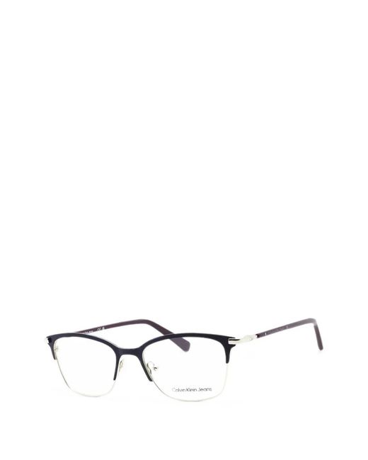 Calvin Klein White Rectangle-Frame Glasses
