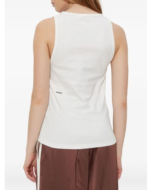 PANGAIA Katoenen Tanktop Met Diepe Ronde Hals in het White