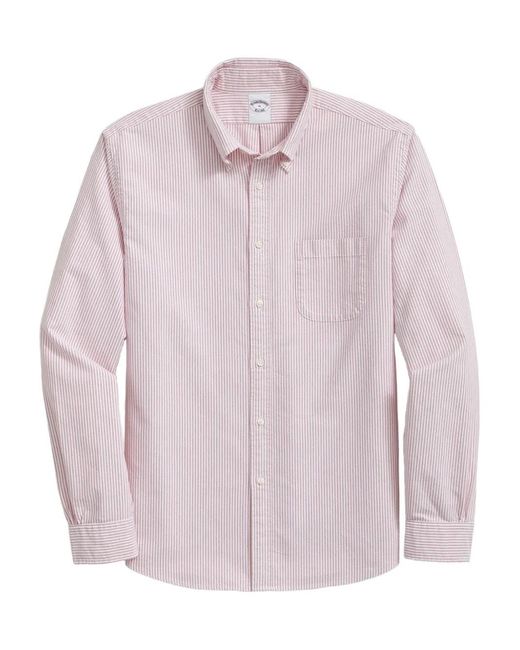 Brooks Brothers Pink Striped Button-Down Collar Shirt for men