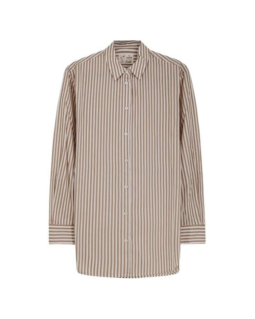 Mc2 Saint Barth Gray Striped Logo Embroid Shirt