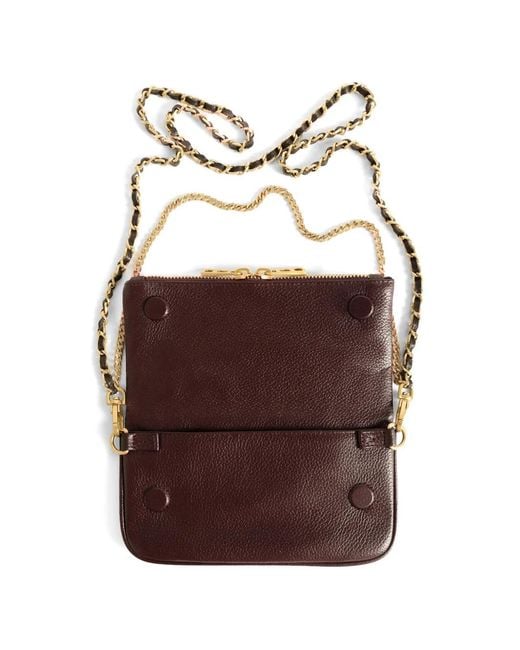 Zadig & Voltaire Brown Mini Rock Grained Leather Clutch Bag