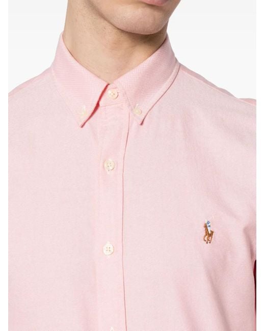 Polo Ralph Lauren Pink Slim-Fit Cotton Oxford Shirt for men