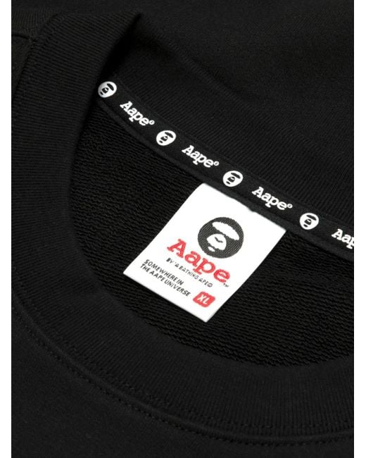 Aape By A Bathing Ape Black Ape Head-Print Crew-Neck Sweatshirt for men