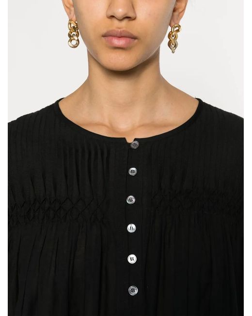 Isabel Marant Black Adeliani Cotton Blend Mini Dress