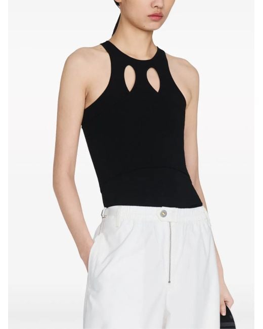 Dion Lee Black Mobius Loop Cut-Out Tank Top