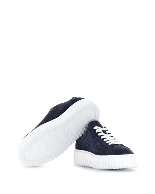 メンズ Hogan H-stripes スエード スニーカー Blue