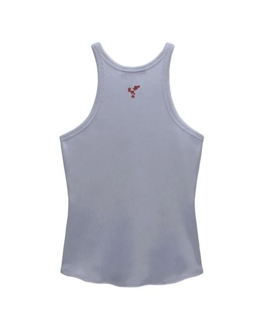 Dorothee Schumacher Blue Seduction Embroidered Ribbed Tank Top