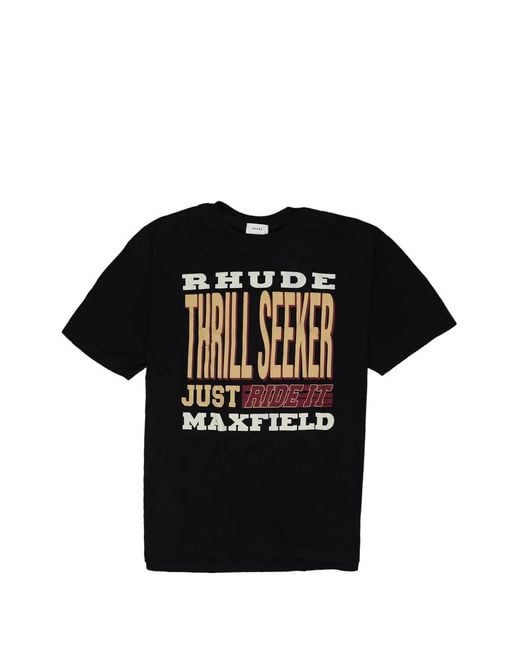 Rhude Black Thrill Seeker Short-Sleeve T-Shirt for men