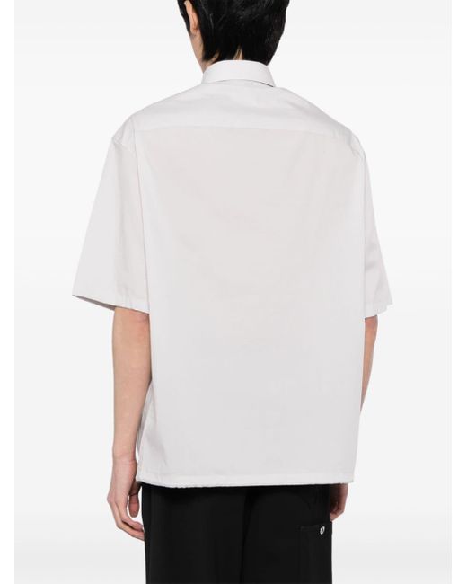 T-shirt en coton à motif palmier brodé Emporio Armani pour homme en coloris White