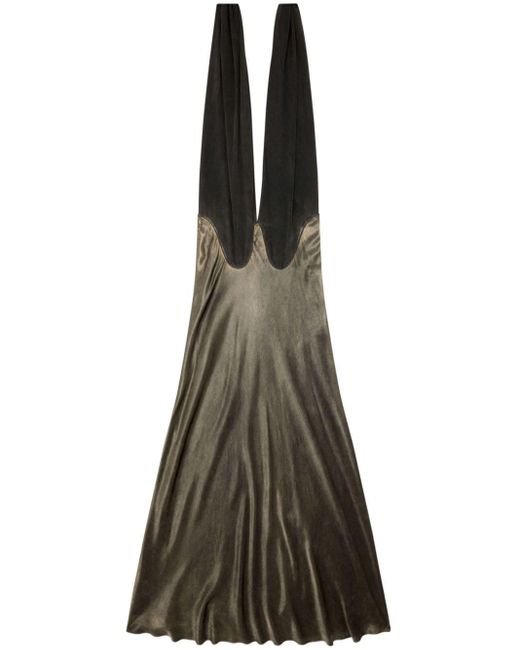 DIESEL Brown O-dyva Panelled Satin Skirt