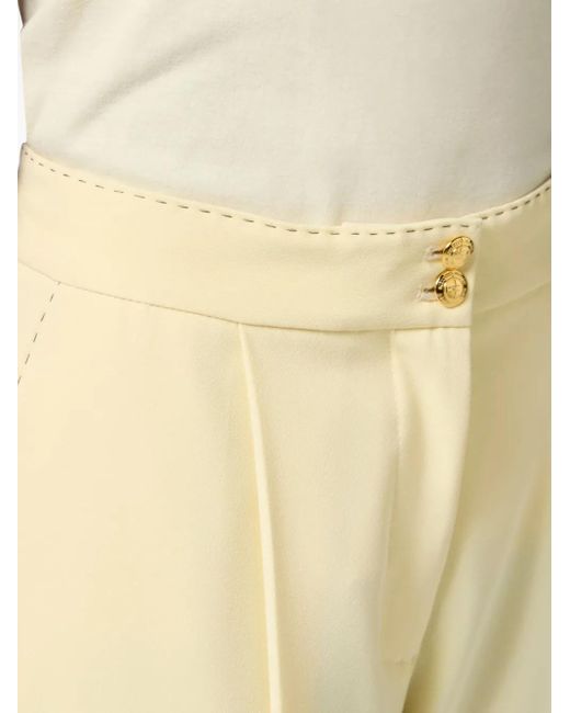 Pantalon À Détails Plissés Elisabetta Franchi en coloris Natural