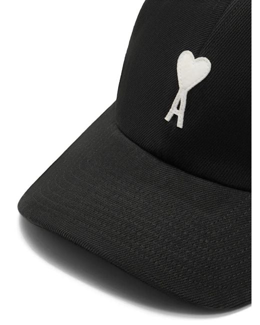 AMI Black Ami De Coeur Felt Cap