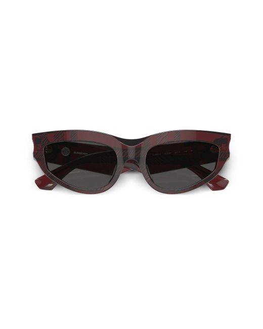 Burberry Brown Checkered Cat-eye Sunglasses