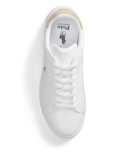 メンズ Polo Ralph Lauren ローカット レザースニーカー White