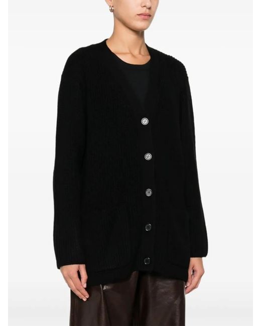 P.A.R.O.S.H. Black Buttoned Pocket Cardigan
