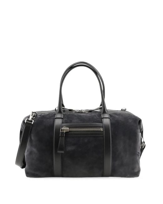 Tom Ford Black Buckley Suede Holdall for men