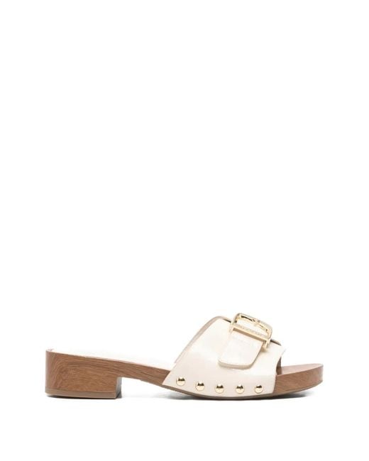 Tamaris White Buckle-Fastening Studded Sandals