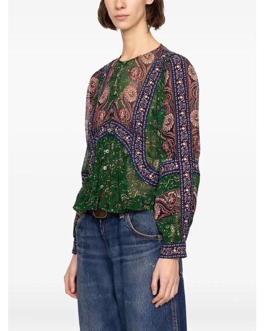 Sea Melba Blouse Met Lange Mouwen in het Green