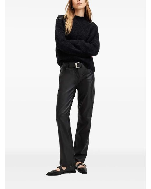 Jersey texturizado con cuello redondo AllSaints de color Black