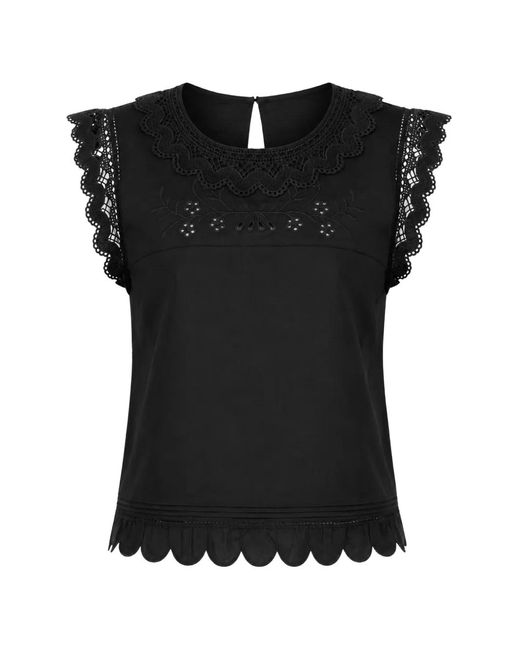 THE GARMENT Black Kirsten Broderie-Anglaise Blouse