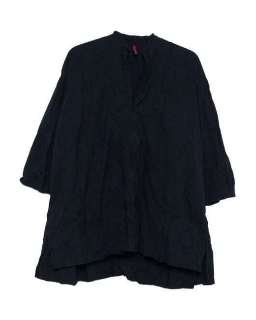 Daniela Gregis Blue Bluse mit Stehkragen