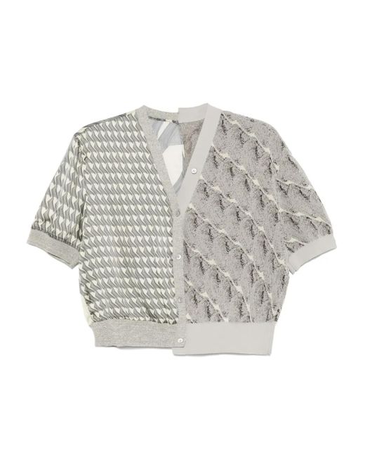Cardigan Con Inserti di JNBY in Gray
