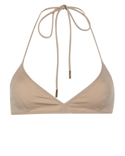 Top de bikini con diseño triangular Saint Laurent de color Natural