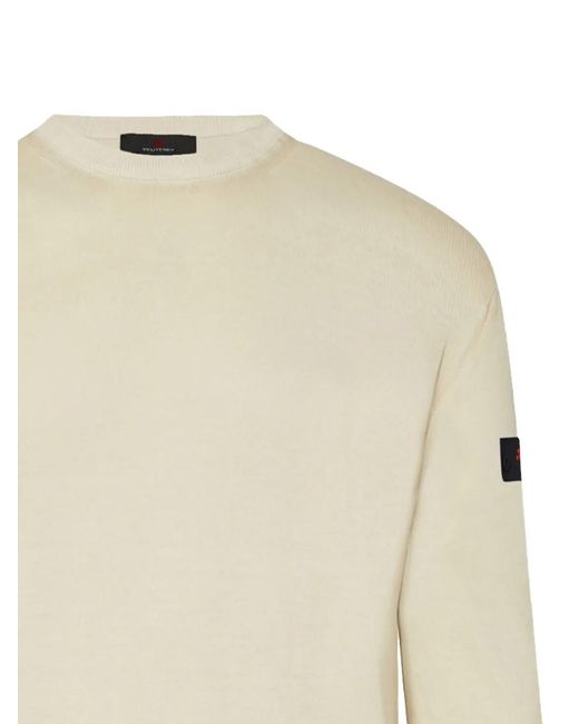 Peuterey White Crew-Neck Logo-Patch Sweater for men