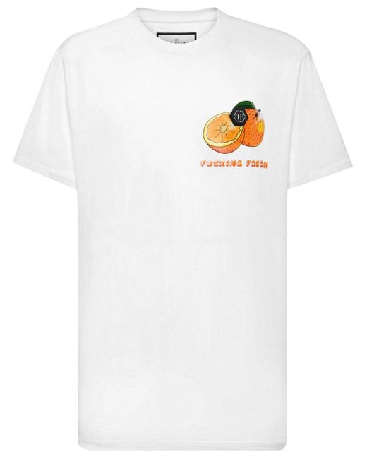 T-shirt Tutti Frutti di Philipp Plein in White da Uomo