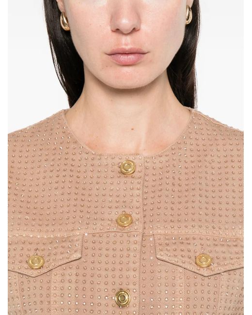 Blumarine Natural Rhinestone-Embellished Jacket